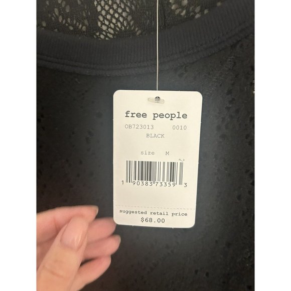 Free People Not Cold In This Knit Lace Top Size M NEW W/TAGS - Picture 12 of 12